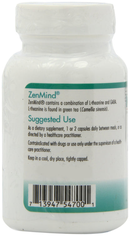 Nutricology ZenMind - Calmness Support with GABA & L-Theanine - 60 Veg Caps