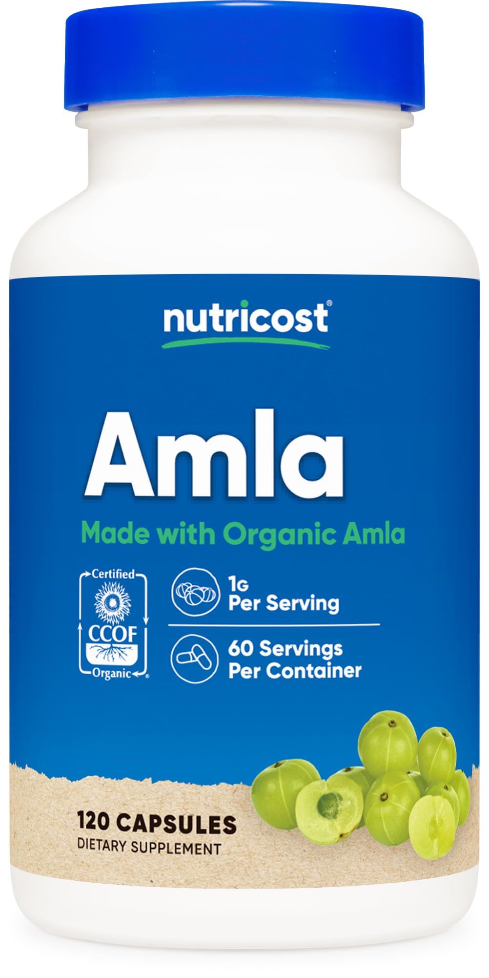 Nutricost Amla 1000mg | 120 Vegetarian Capsules | Organic, Non-GMO, Gluten Free