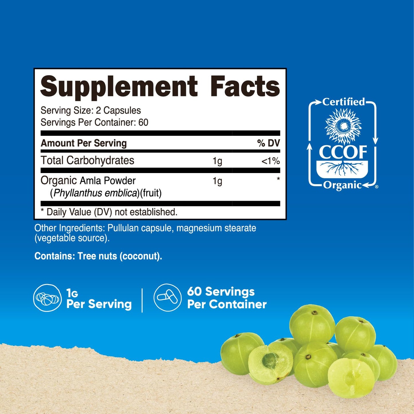 Nutricost Amla 1000mg | 120 Vegetarian Capsules | Organic, Non-GMO, Gluten Free