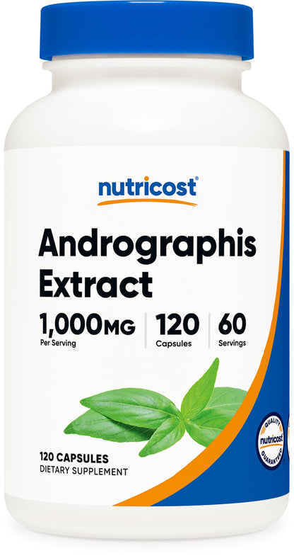 Nutricost Andrographis Extract Capsules 1000mg (120 Count) – 60 Servings | Health & Wellness Vegetarian Supplement
