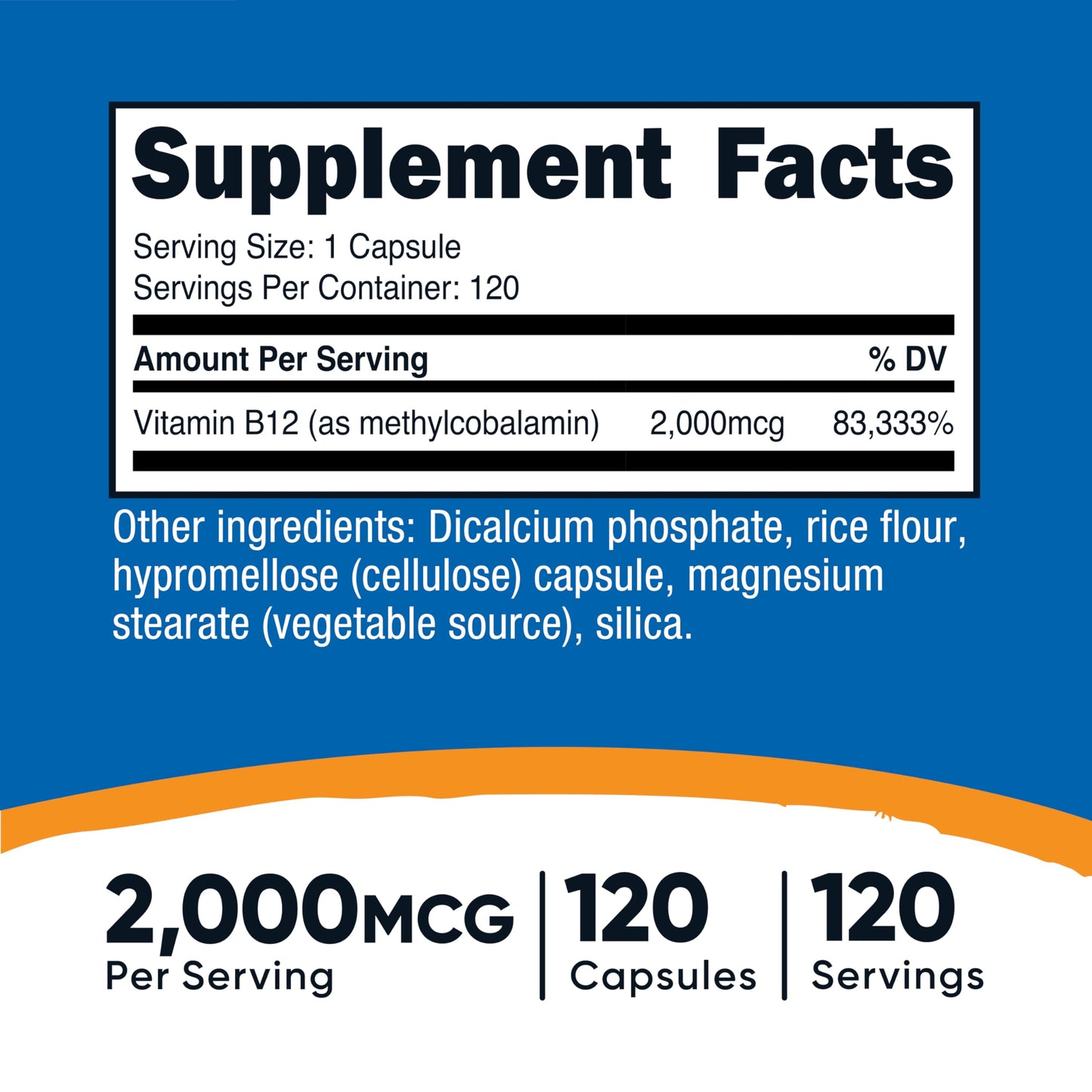 Nutricost Vitamin B12 Methylcobalamin 2000mcg | 120 Vegetarian Capsules