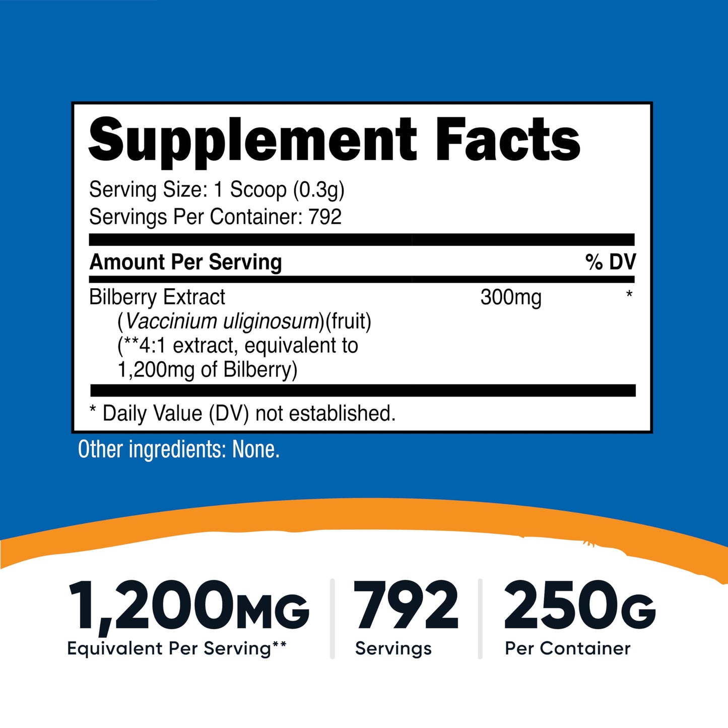 Nutricost Bilberry Powder 250g - 4:1 Bilberry Extract, Gluten Free, Non-GMO