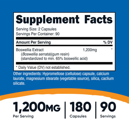 Nutricost Boswellia Extract Capsules 1200 mg | 180 Caps – Vegan, Gluten Free, Non-GMO