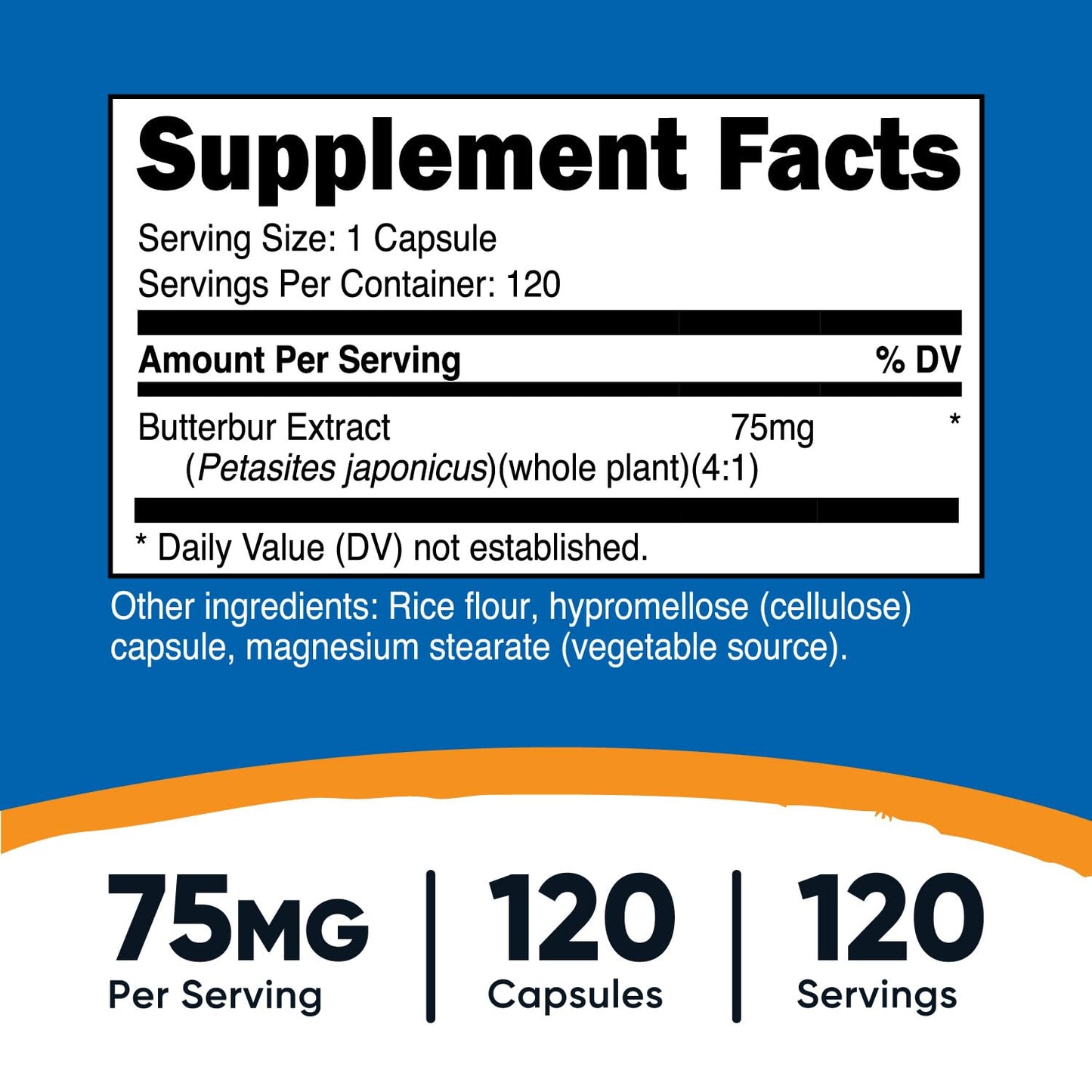 Nutricost Butterbur Extract Capsules 75 mg – 120 Count, Gluten Free, Non-GMO, Vegetarian