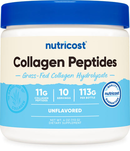 Nutricost Collagen Peptides Powder 4 oz Unflavored | Type I & III, Grass-Fed