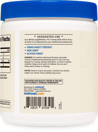 Nutricost Colostrum Powder 8 oz – 3 g per Serving, 76 Servings, 30% IgG, Lactoferrin, Non-GMO, Gluten Free