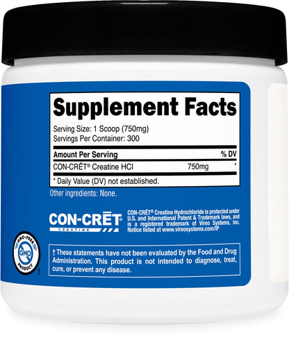 Nutricost Creatine HCl Powder (8 OZ) – CON-CRET Creatine Hydrochloride, 300 Servings