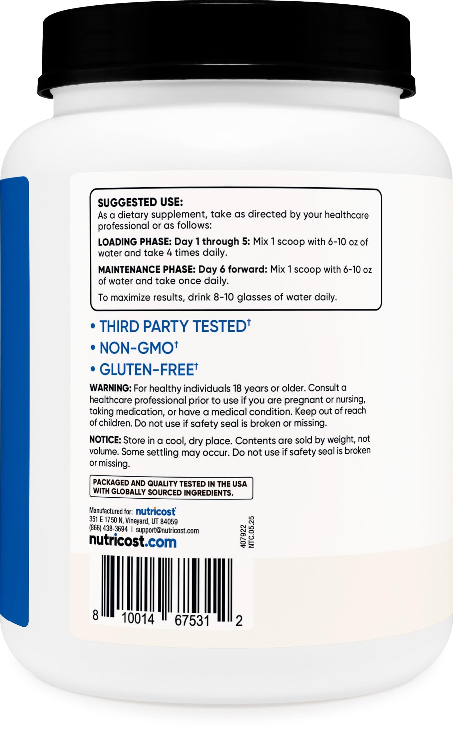 Nutricost Creatine Monohydrate Micronized Powder (1 KG) – 200 Servings, Pure Creatine Monohydrate
