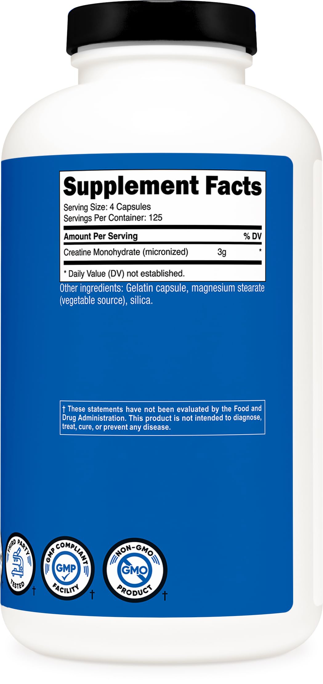 Nutricost Micronized Creatine Monohydrate 750mg Capsule | 125 Servings, 500 Capsules