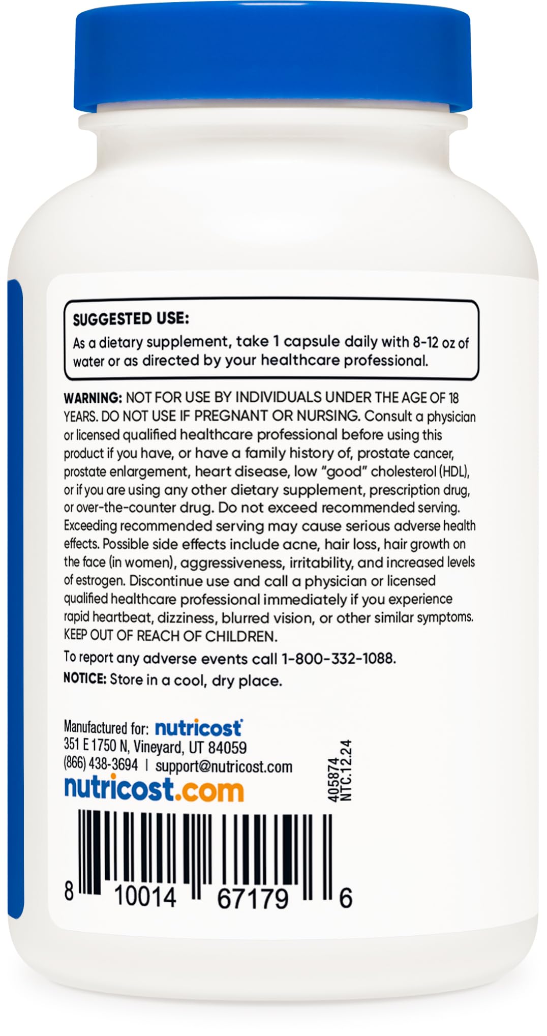 Nutricost DHEA 25mg – 240 Capsules, Gluten Free, Soy Free, Non-GMO