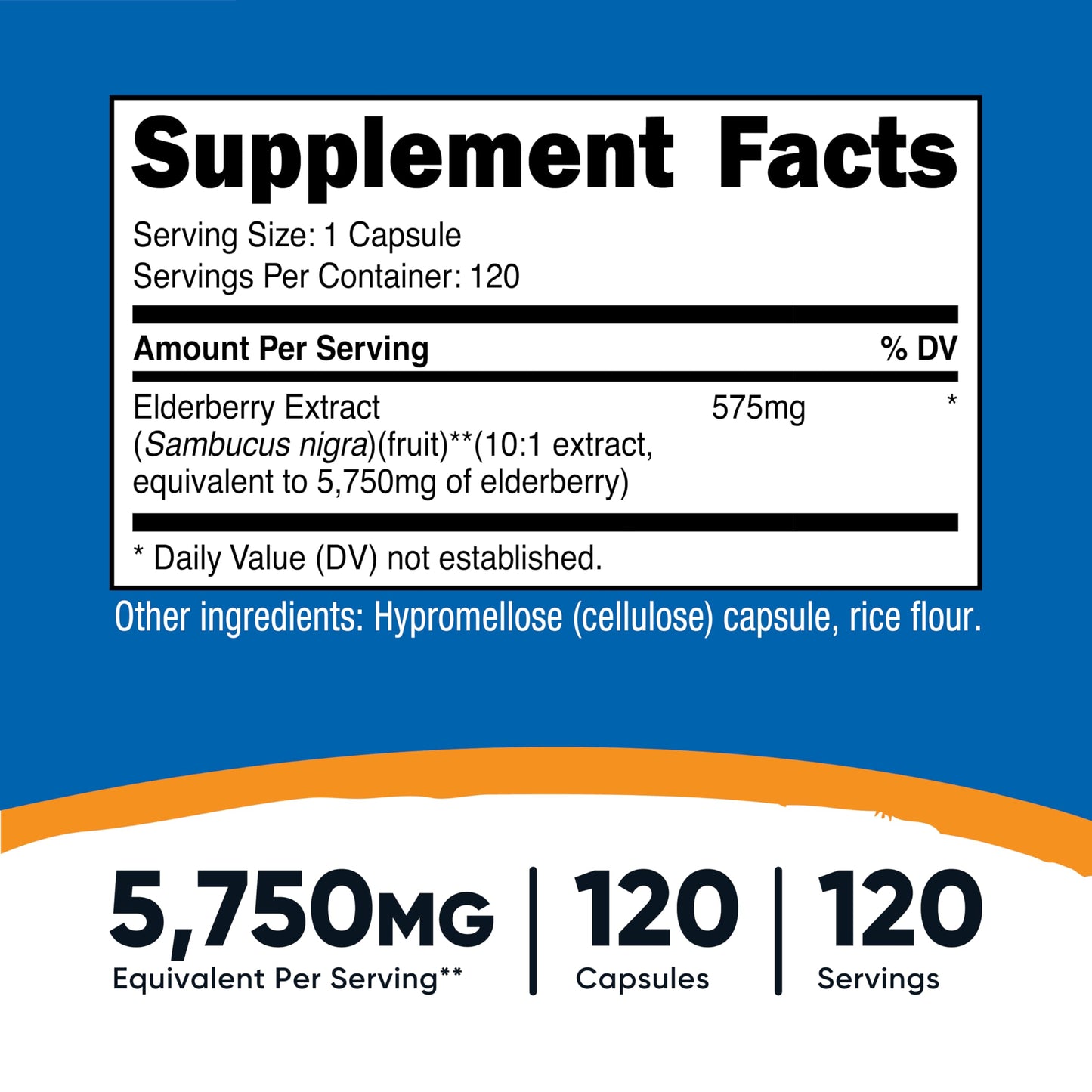 Nutricost Elderberry Capsules 575mg – 120 Servings, Gluten-Free & Non-GMO