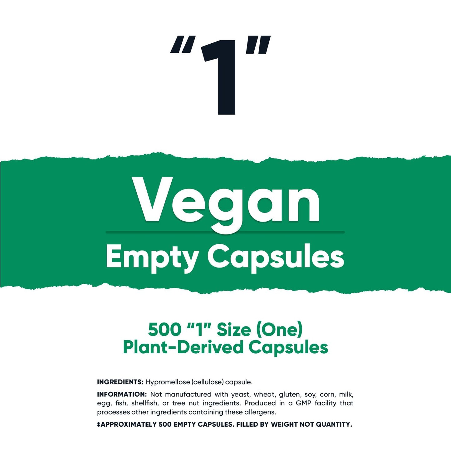 Nutricost Empty Capsules Size 1 Vegan – 500 Clear Plant-Based Capsules, Kosher & Halal Certified