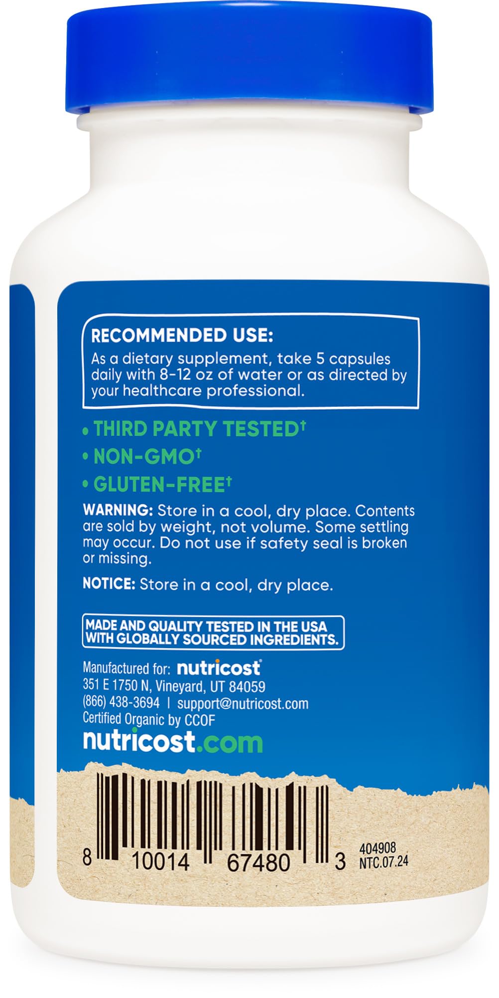 Nutricost Fiber Capsules – Organic Psyllium Husk & Jerusalem Artichoke, 150 Caps