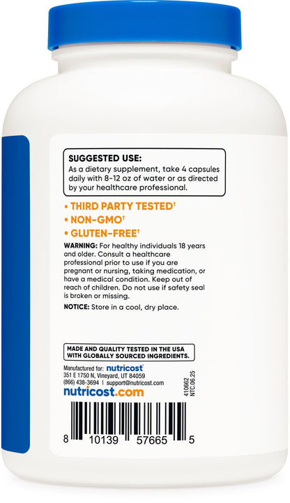 Nutricost Gelatin with Silica (2,200mg) – Grass-Fed Beef Gelatin, Gluten-Free, 60 Servings