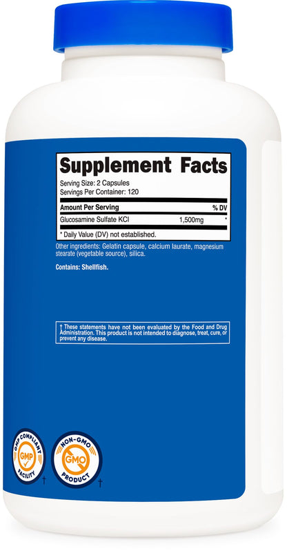 Nutricost Glucosamine Sulfate 1500mg – 240 Capsules (Pack of 2) | Gluten Free, Non-GMO