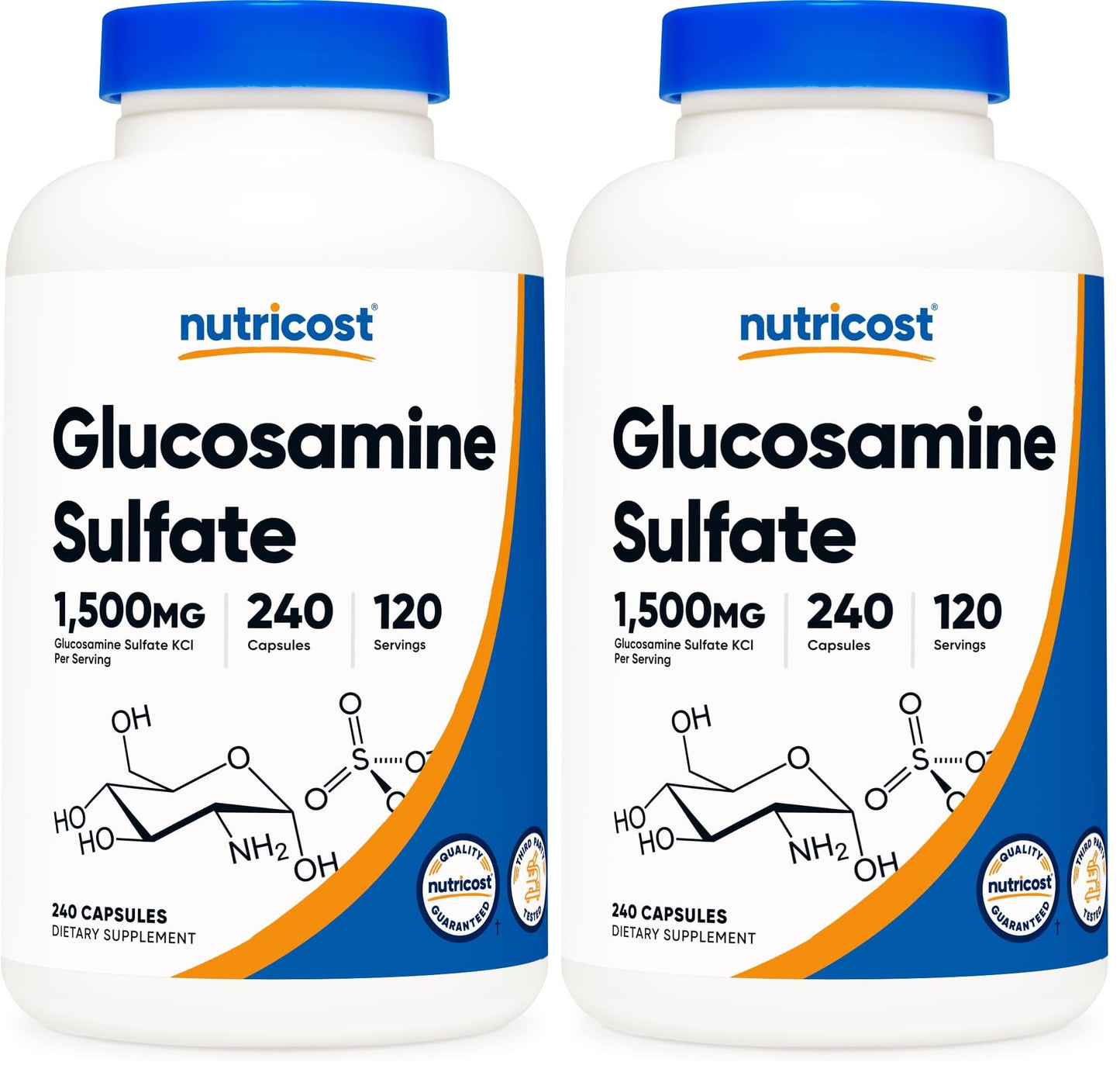 Nutricost Glucosamine Sulfate 1500mg – 240 Capsules (Pack of 2) | Gluten Free, Non-GMO