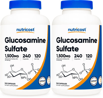Nutricost Glucosamine Sulfate 1500mg – 240 Capsules (Pack of 2) | Gluten Free, Non-GMO