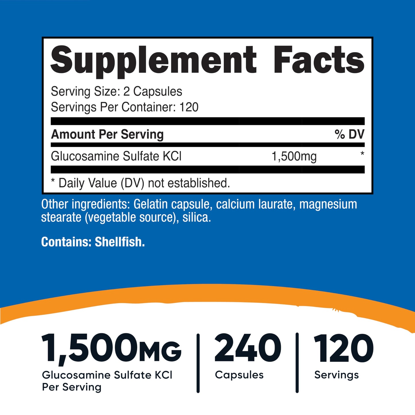 Nutricost Glucosamine Sulfate 1500mg – 240 Capsules (Pack of 2) | Gluten Free, Non-GMO