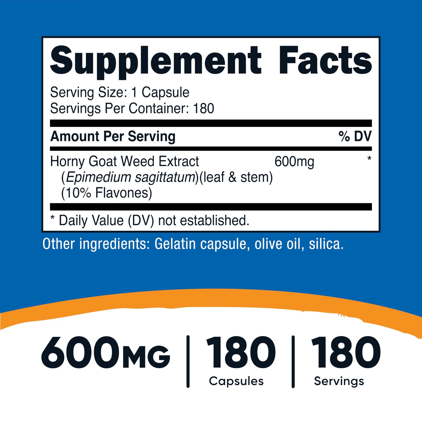 Nutricost Horny Goat Weed Extract (Epimedium) - 180 Capsules, 600mg per Capsule