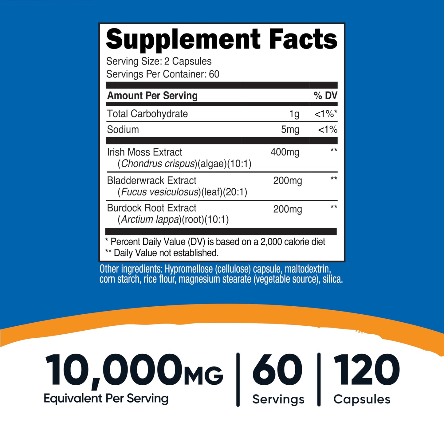 Nutricost Irish Sea Moss Extract 10,000mg – 120 Capsules, 60 Servings, Vegan