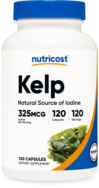 Nutricost Kelp Capsules — 325mcg Iodine, 120 Caps, Vegetarian, Non-GMO & Gluten Free