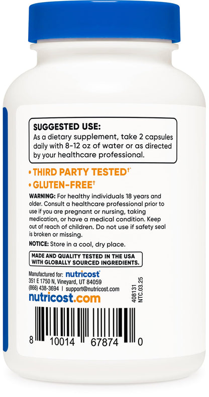 Nutricost Keratin Hydrolized Peptide Capsules - 500MG, 120 Capsules (60 Servings) - Non-GMO, Gluten-Free