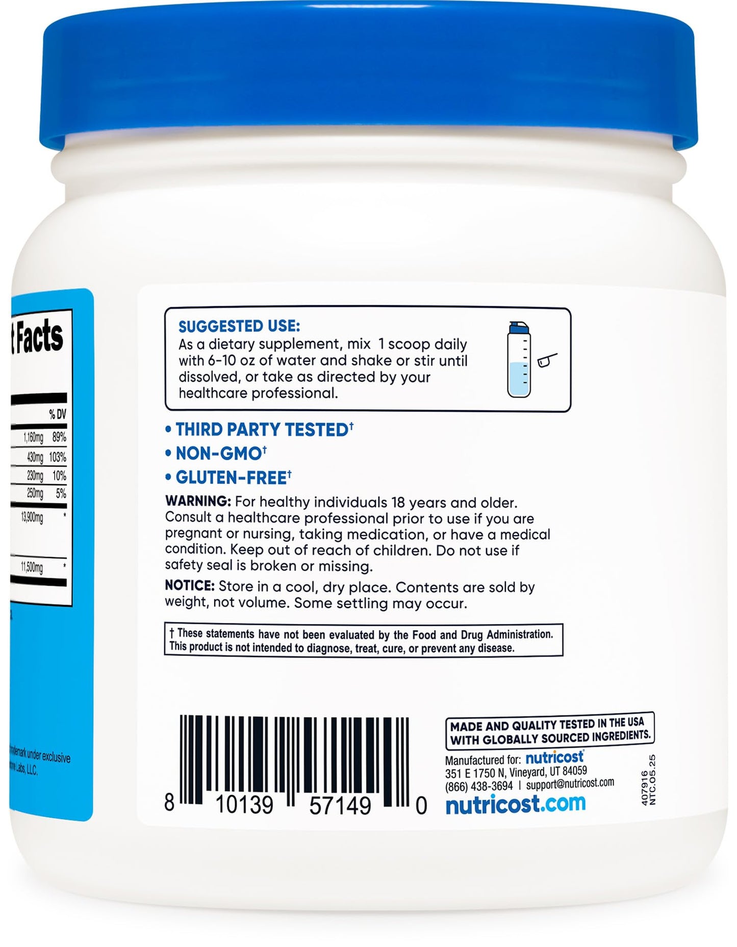 Nutricost Keto BHB Exogenous Ketones 4-in-1 – 30 Servings, 12g BHB Per Serving, Unflavored Ketone Salts