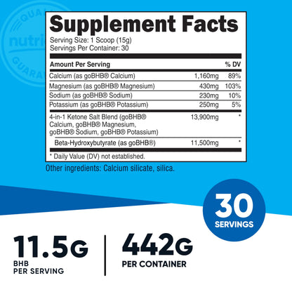 Nutricost Keto BHB Exogenous Ketones 4-in-1 – 30 Servings, 12g BHB Per Serving, Unflavored Ketone Salts