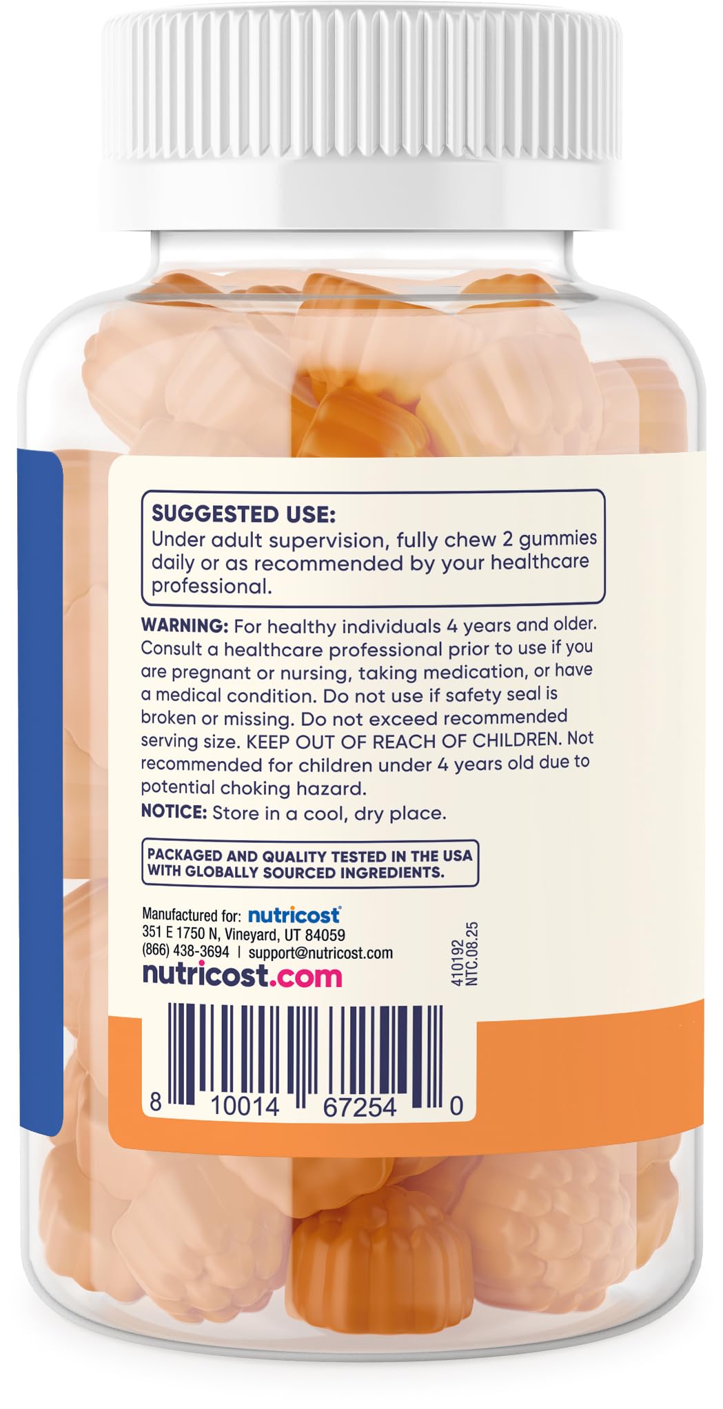Nutricost Kids Vitamin C Gummies (250mg) - 120 Gummies, 60 Servings - Gluten Free