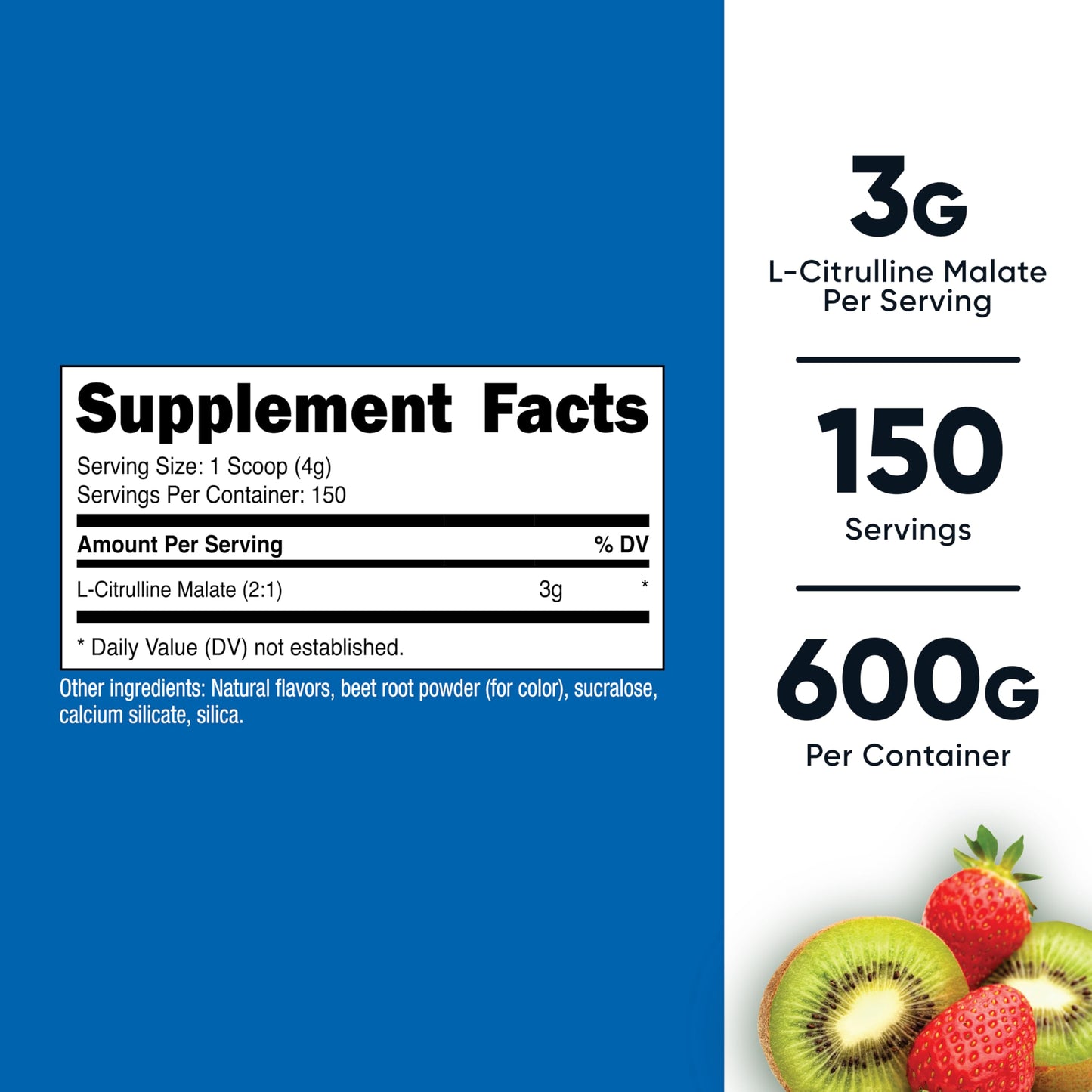 Nutricost L-Citrulline Malate 2:1 (600 g) Strawberry Kiwi