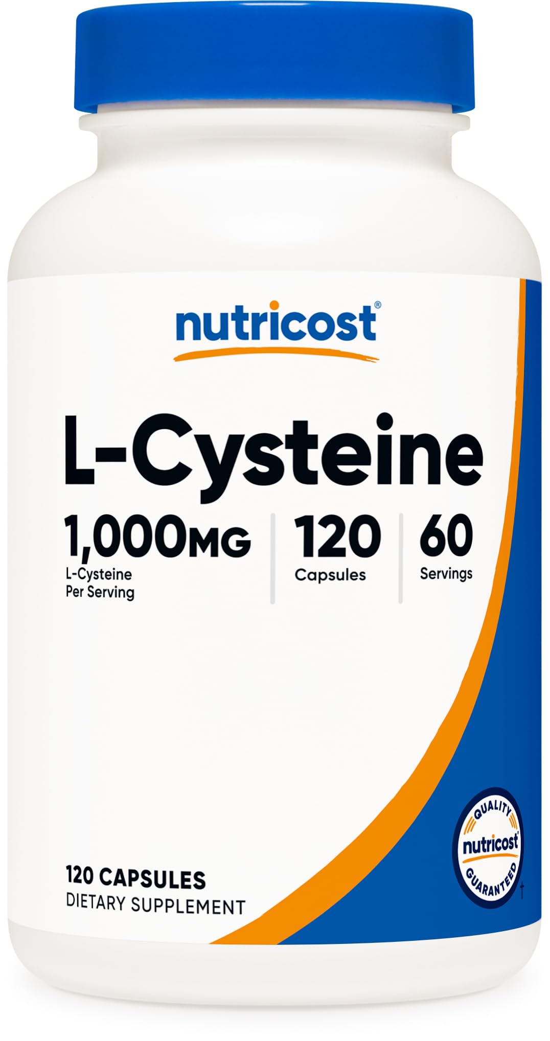 Nutricost L-Cysteine 1000mg – 120 Caps – Non-GMO & Gluten Free (500mg per Capsule)