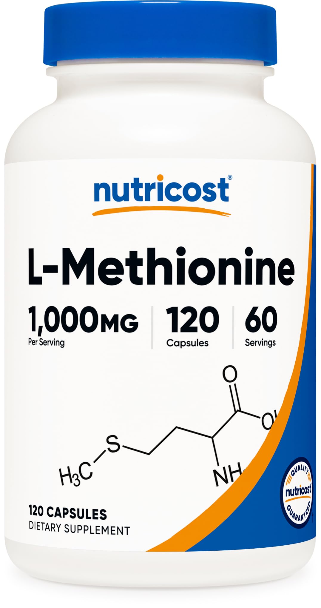 Nutricost L-Methionine 1000 mg - 120 Capsules | 60 Servings | Gluten-Free, GMO-Free