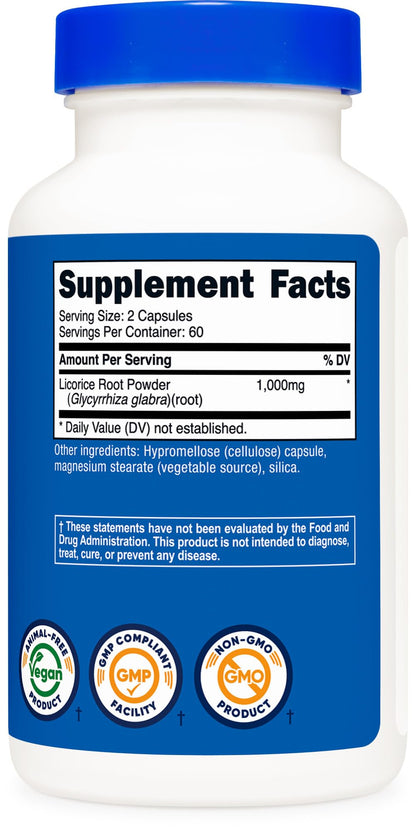 Nutricost Licorice Root 500mg, 120 Capsules – Non-GMO, Gluten Free