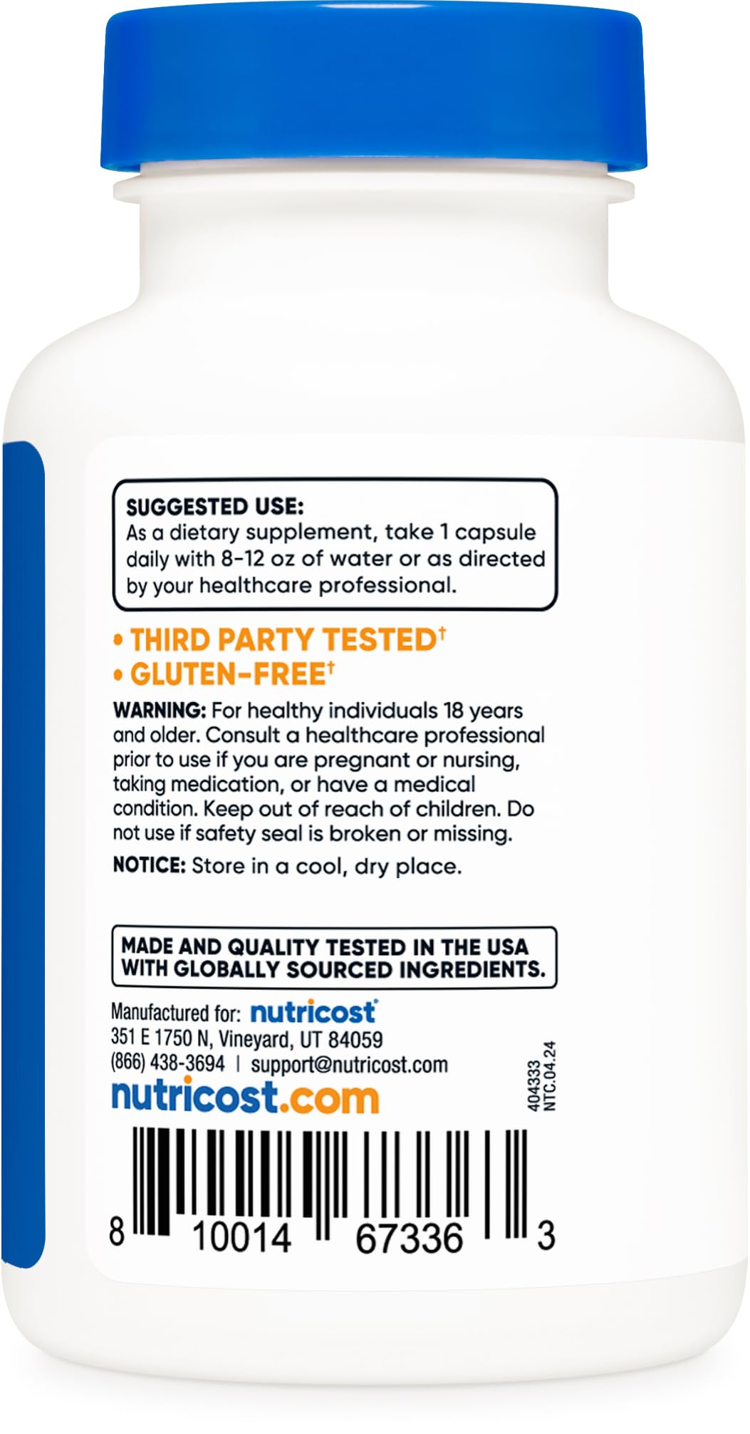 Nutricost Lithium Orotate 5mg - 120 Veggie Caps, Non-GMO, Gluten Free