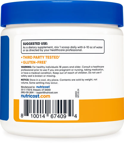 Nutricost Magnesium Citrate Powder – Peach Mango 250g | Non-GMO & Gluten Free