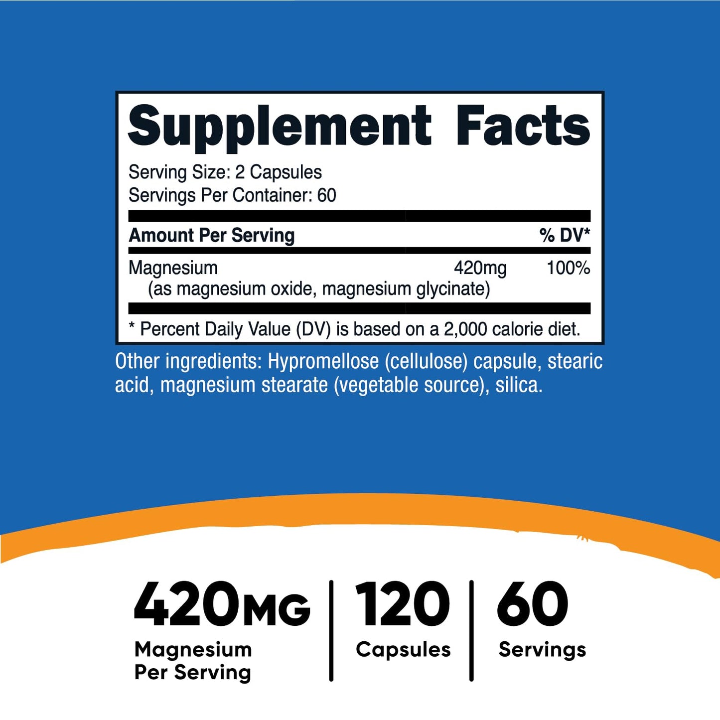 Nutricost Magnesium+ Extra Strength 420mg - 120 Capsules (60 Servings)