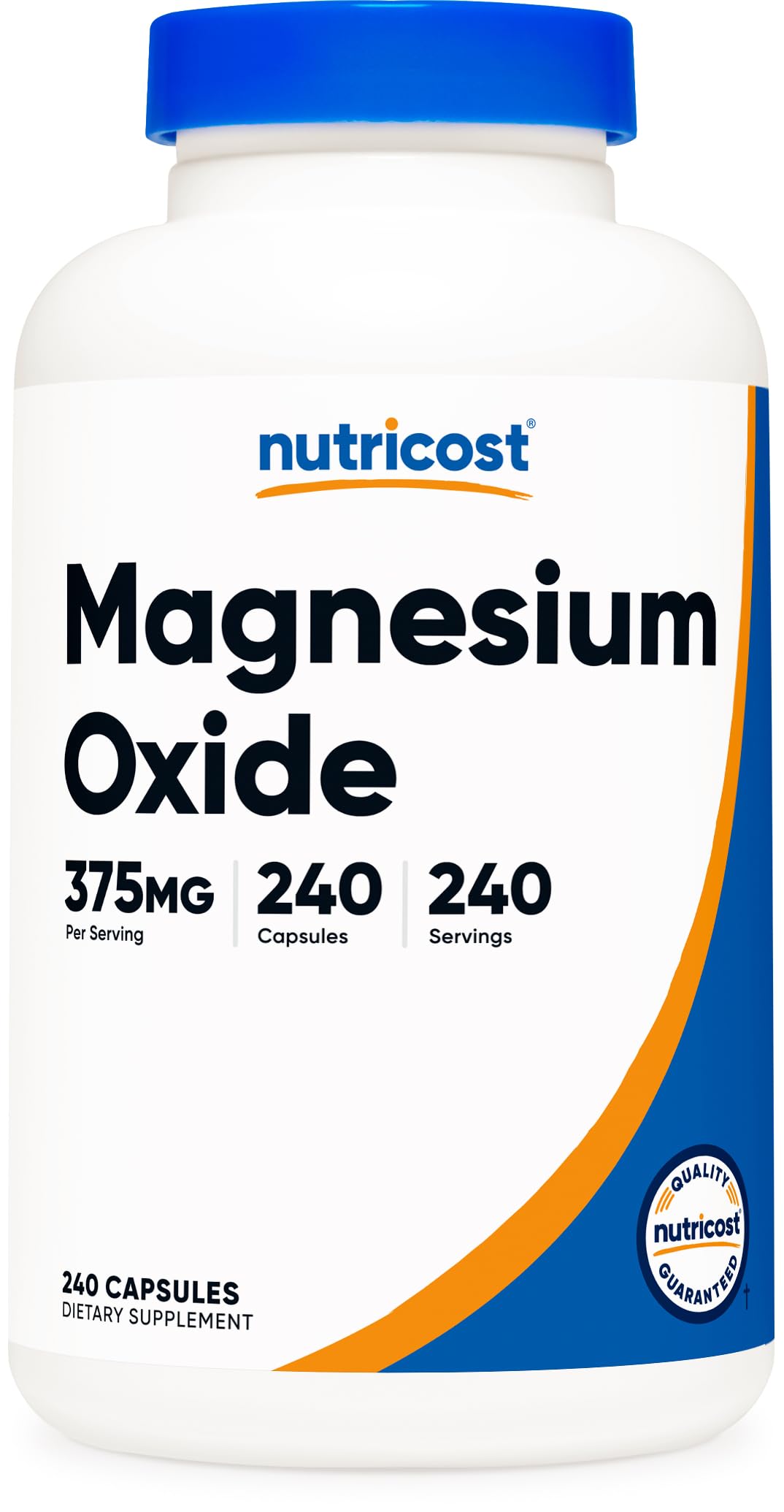 Nutricost Magnesium Oxide 375mg, 240 Capsules – 210mg Magnesium, Non-GMO, Gluten Free