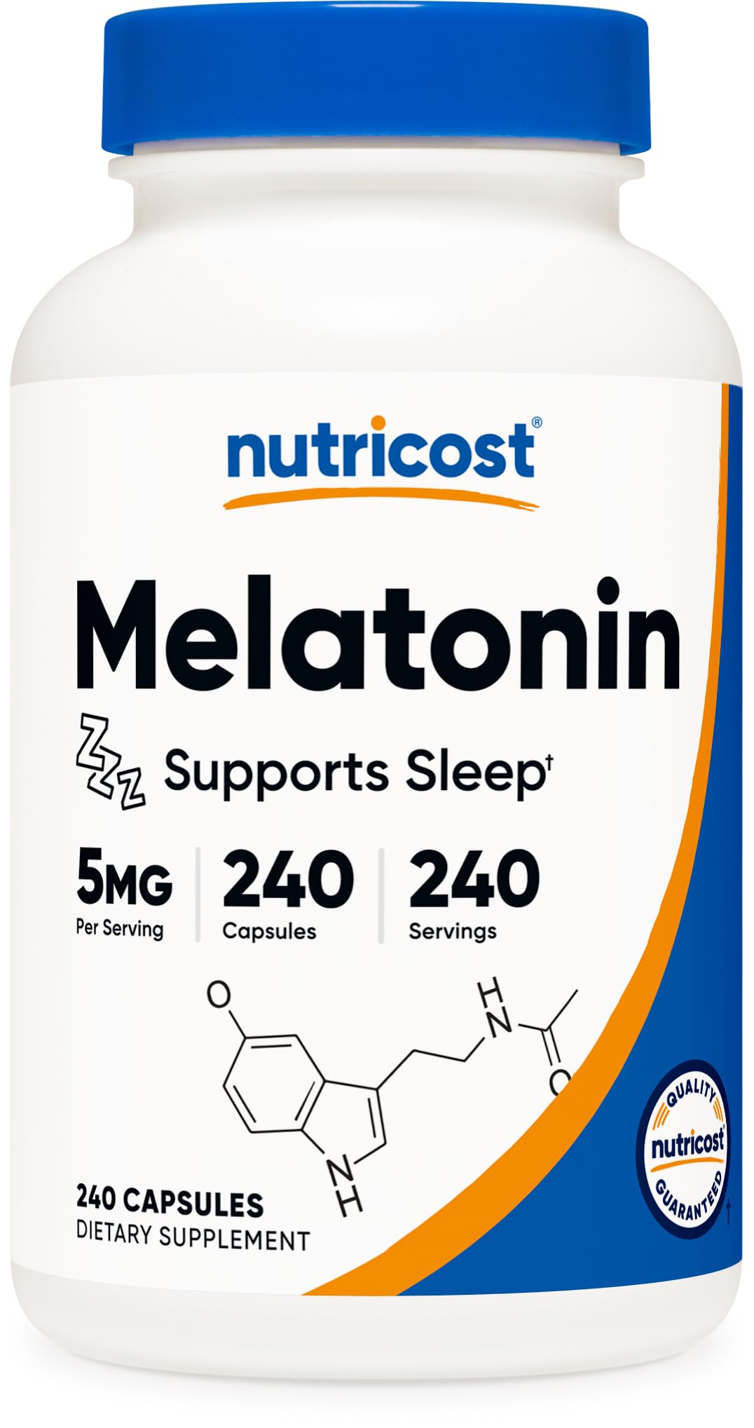 Nutricost Melatonin 5mg – 240 Capsules | 5mg Per Serving, Non-GMO, Gluten Free