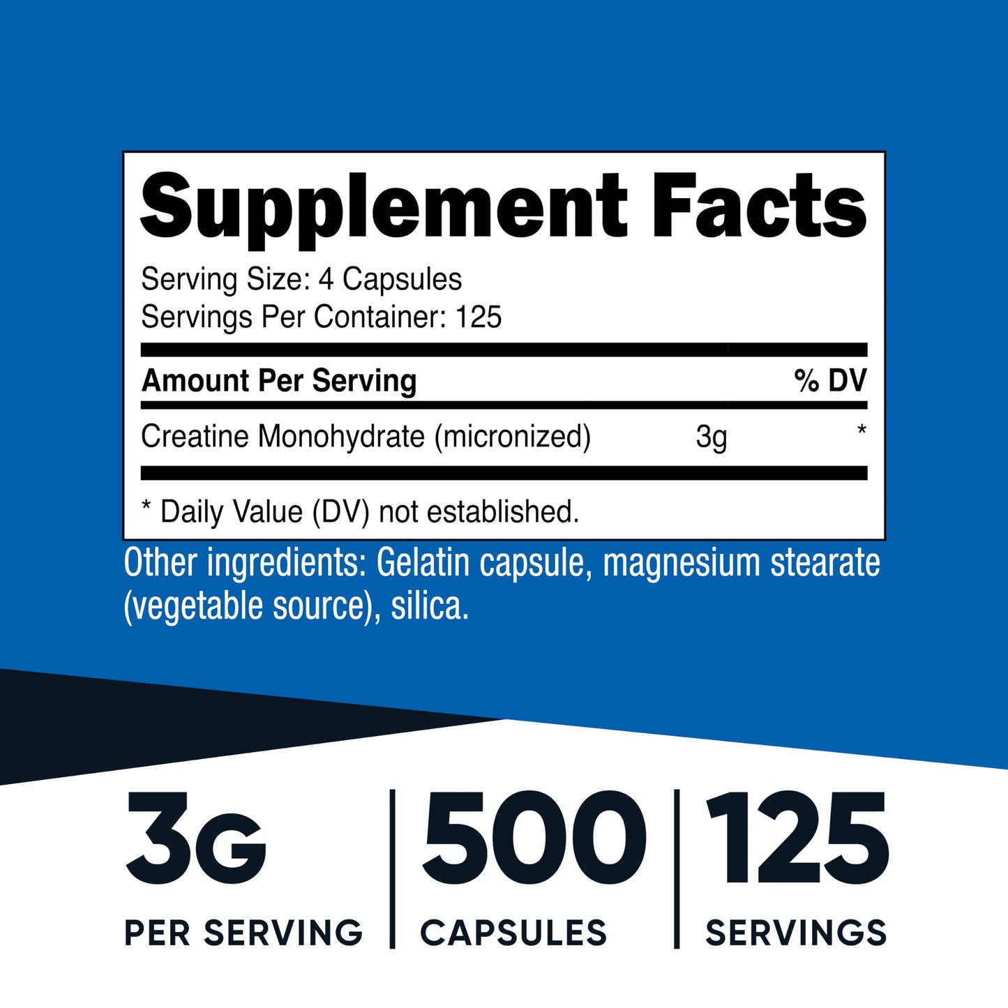 Nutricost Micronized Creatine Monohydrate 750mg Capsule | 125 Servings, 500 Capsules