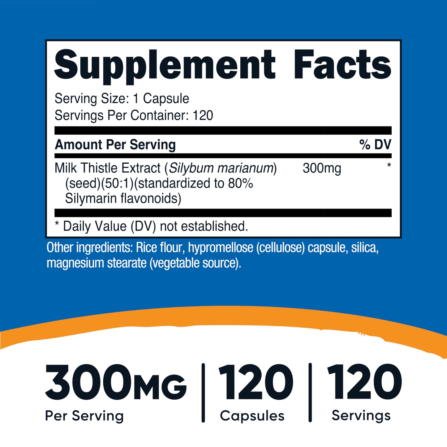 Nutricost Milk Thistle 300mg – 120 Capsules | Gluten-Free & Non-GMO