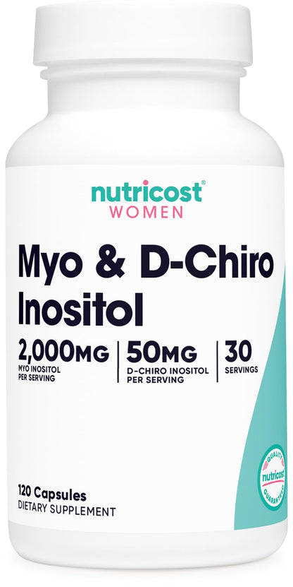 Nutricost Myo Inositol & D-Chiro Inositol 2000mg – 120 Veggie Capsules for Women