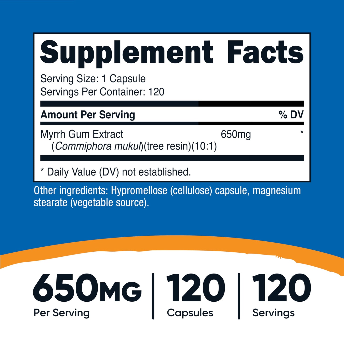 Nutricost Myrrh Extract Capsules 650 mg - 120 Count - Gluten Free, Vegetarian, Non-GMO