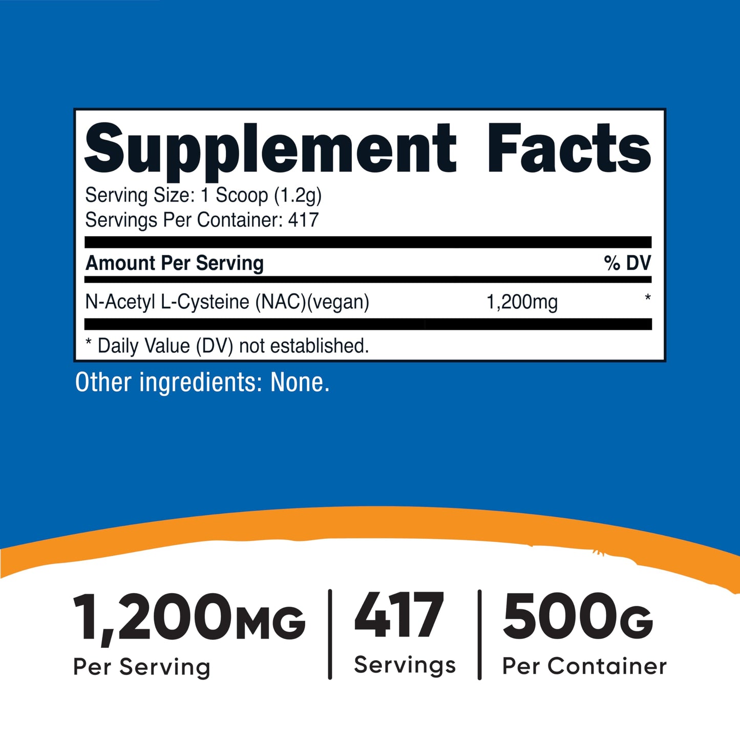 Nutricost N-Acetyl L-Cysteine (NAC) Powder 500g – Vegan, Non-GMO, Gluten Free