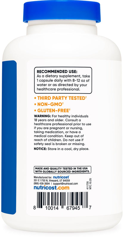 Nutricost Niacinamide 500mg (Vitamin B3) – 240 Capsules | Non-GMO, Gluten Free, Flush Free