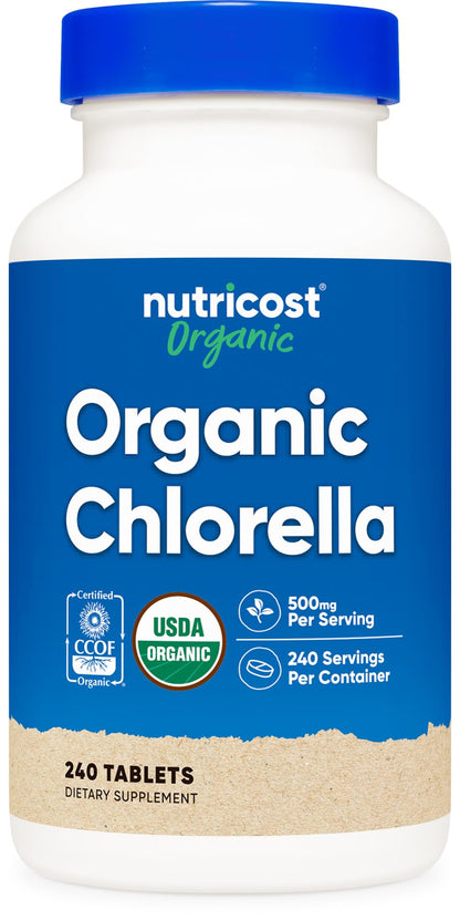 Nutricost Organic Chlorella 500mg – 240 Tablets, Gluten Free & Non-GMO