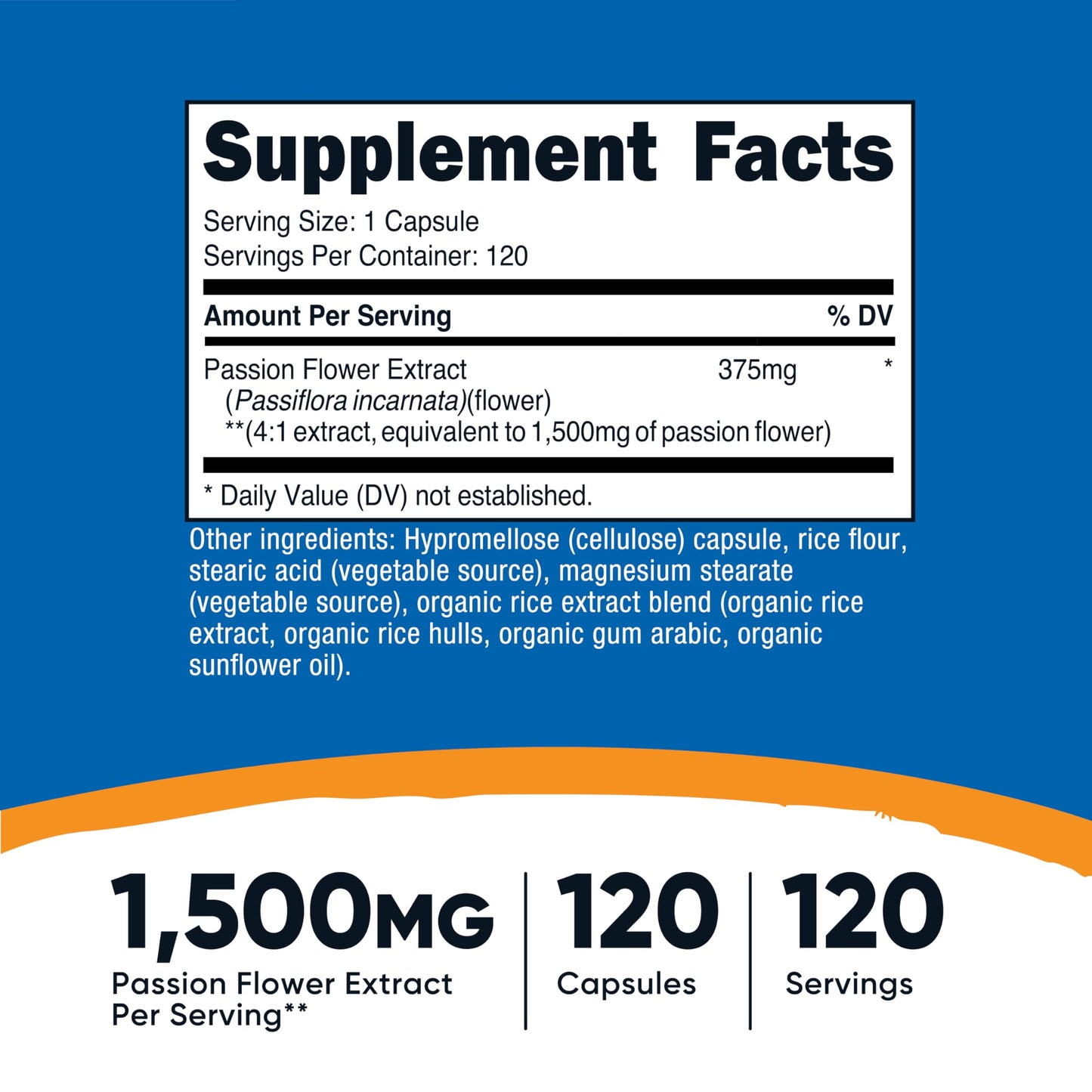Nutricost Passion Flower Extract 1,500mg | 120 Capsules | Gluten Free, Non-GMO, Vegetarian