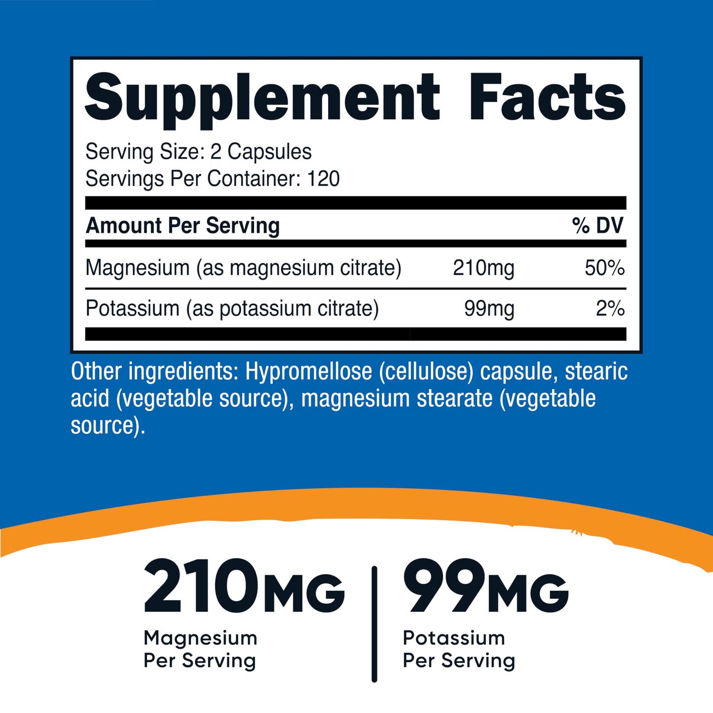 Nutricost Potassium 99 mg & Magnesium 210 mg Citrates, 240 Capsules | Non-GMO, Gluten Free | Pack of 2