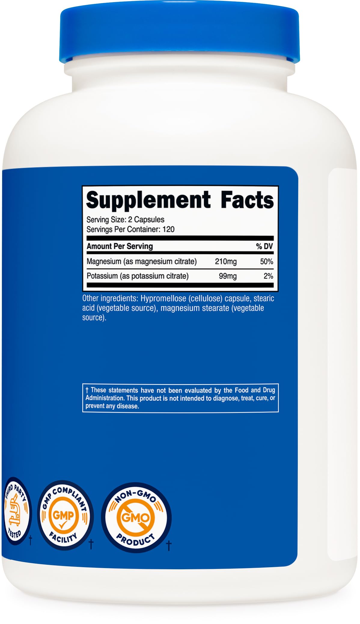 Nutricost Potassium 99 mg & Magnesium 210 mg Citrates, 240 Capsules | Non-GMO, Gluten Free | Pack of 2