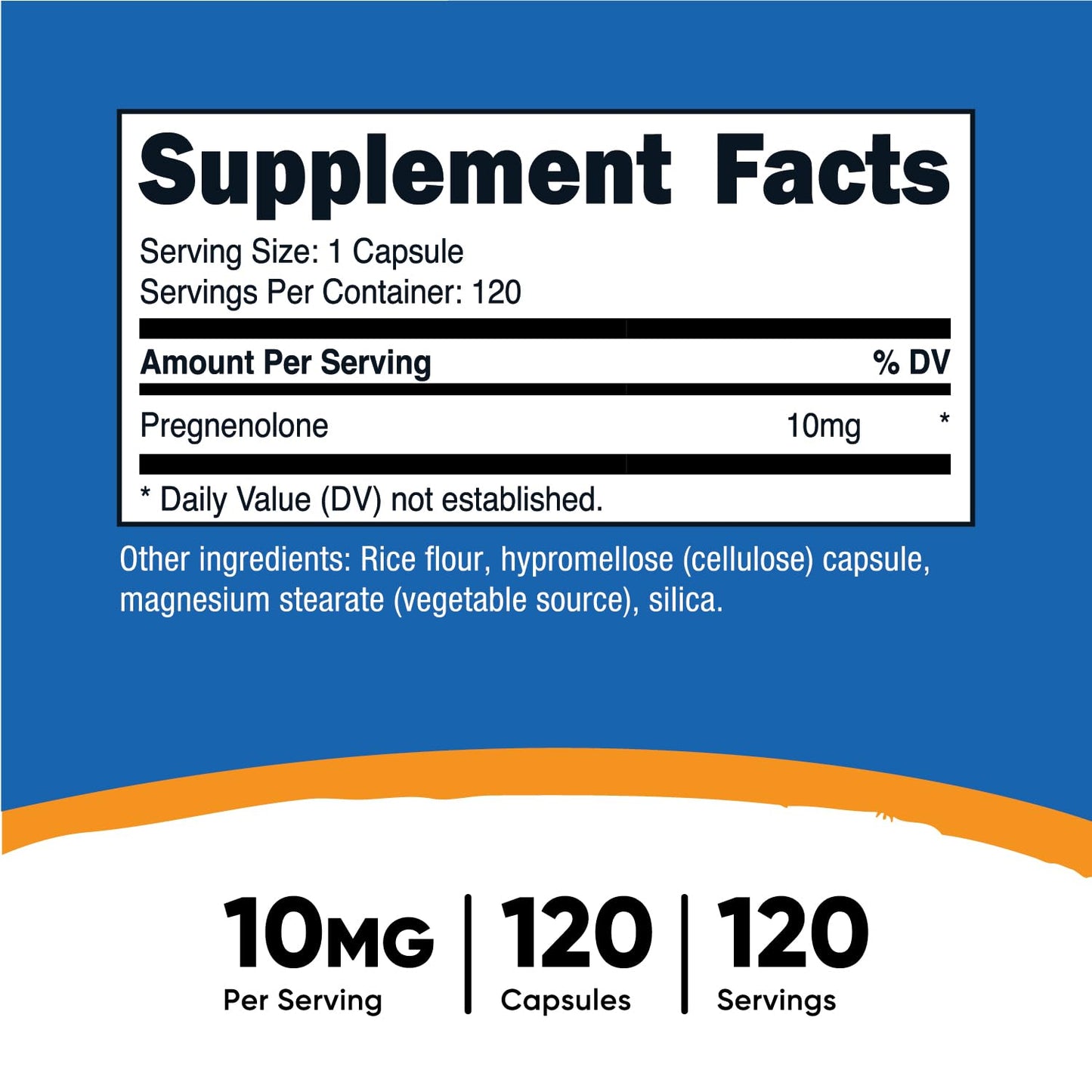 Nutricost Pregnenolone 10mg, 120 Capsules – Non-GMO, Gluten Free, Vegetarian Capsules