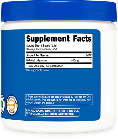 Nutricost Pure N-Acetyl L-Tyrosine (NALT) Powder – 100 Grams
